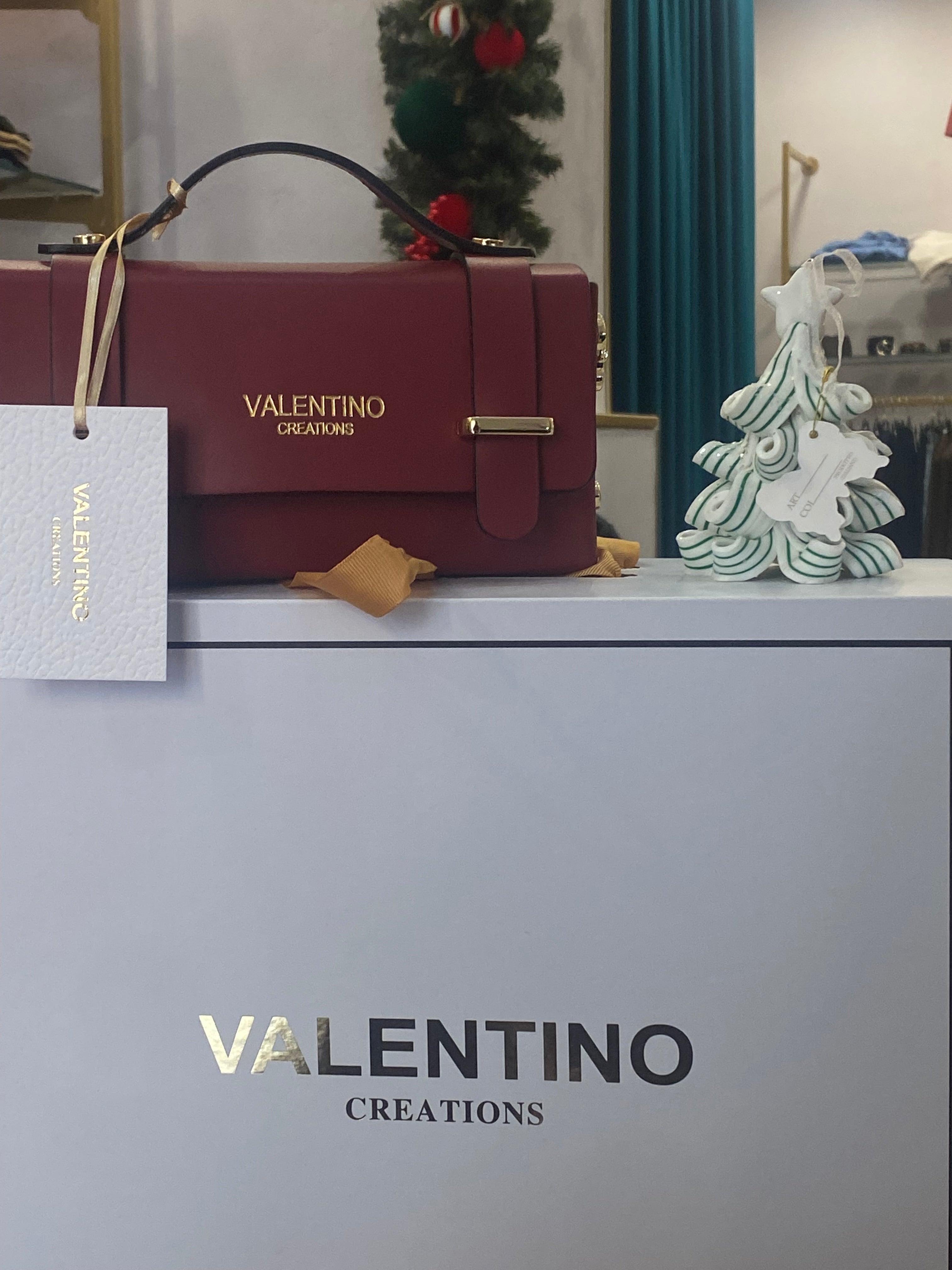 BORSETTA IN PELLE BORDEAUX VALENTINO CREATIONS