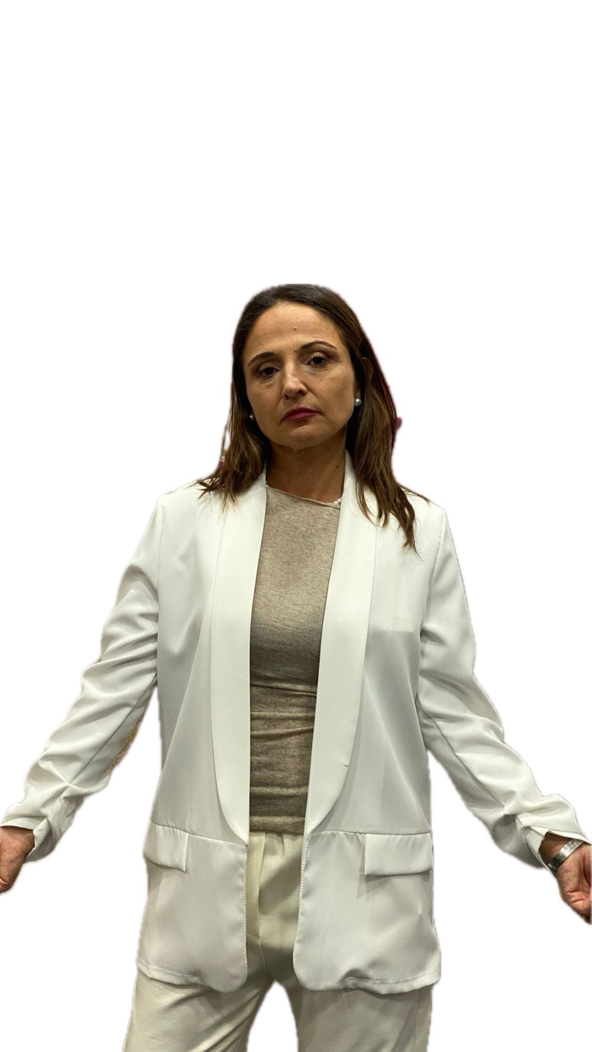 Blazer con manica arricciata