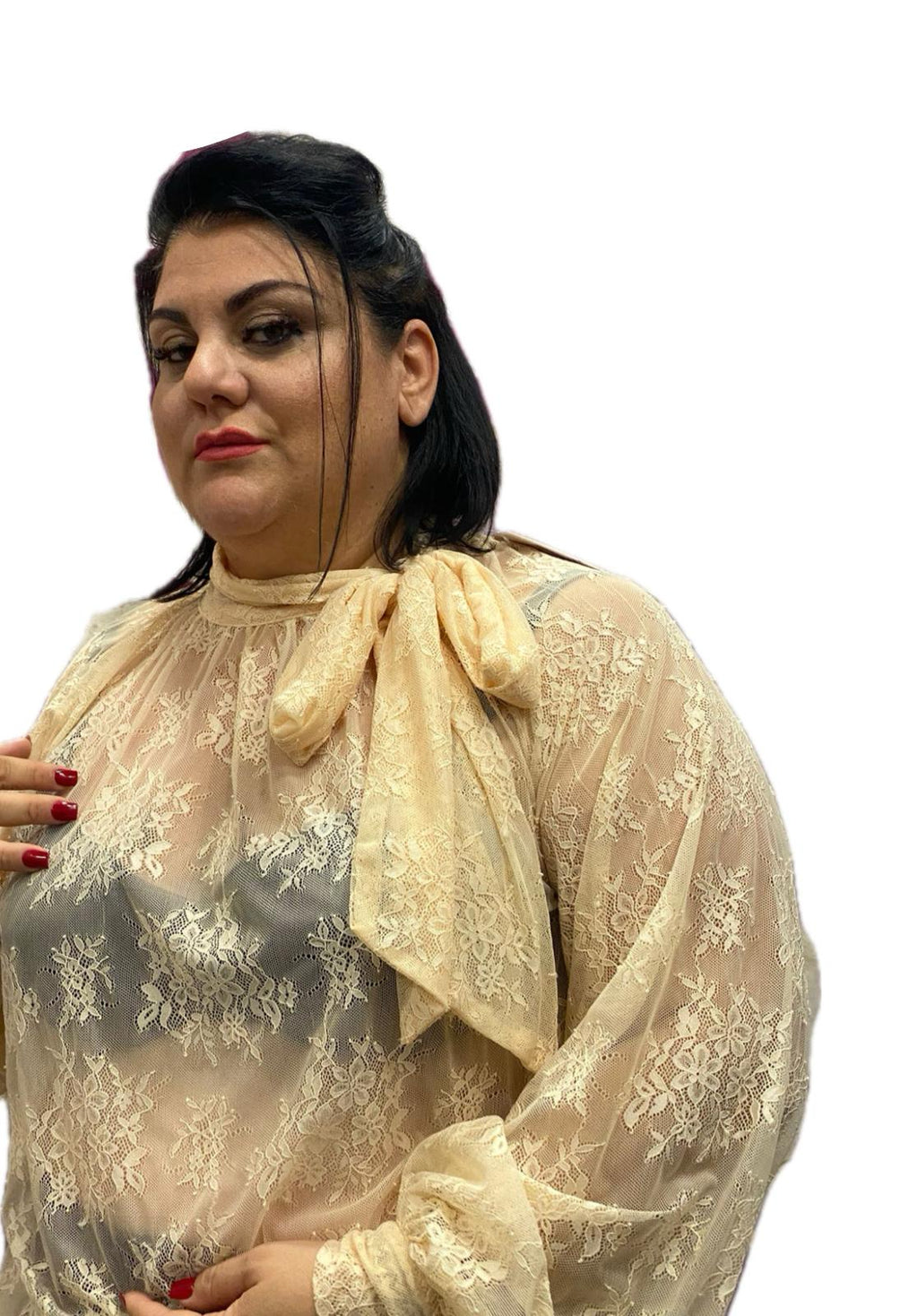 Blusa in pizzo francese