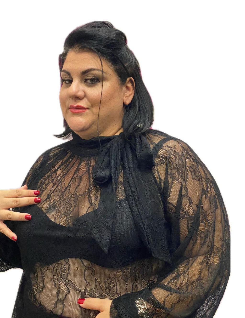 Blusa in pizzo francese