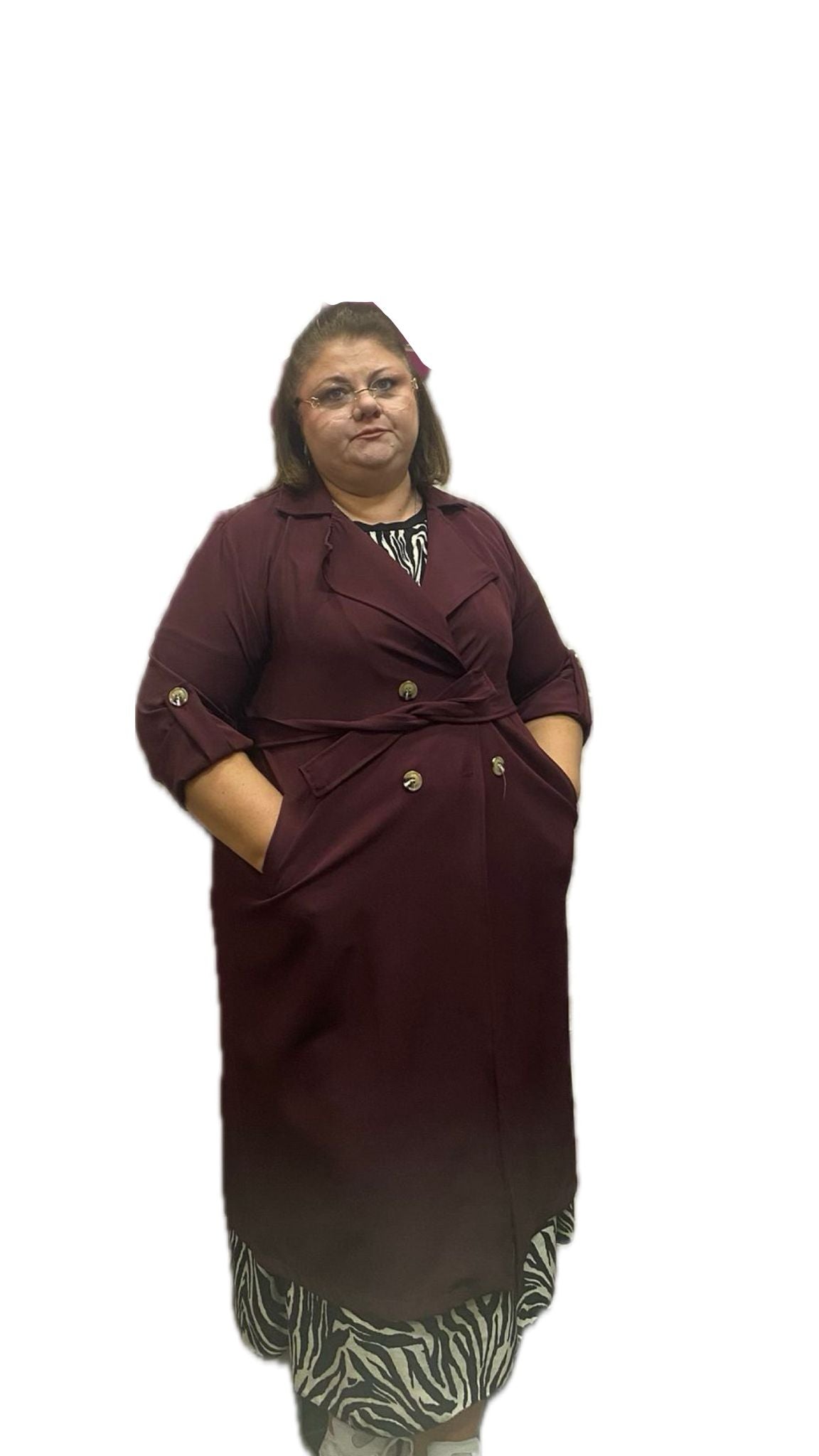 Trench lungo in viscosa