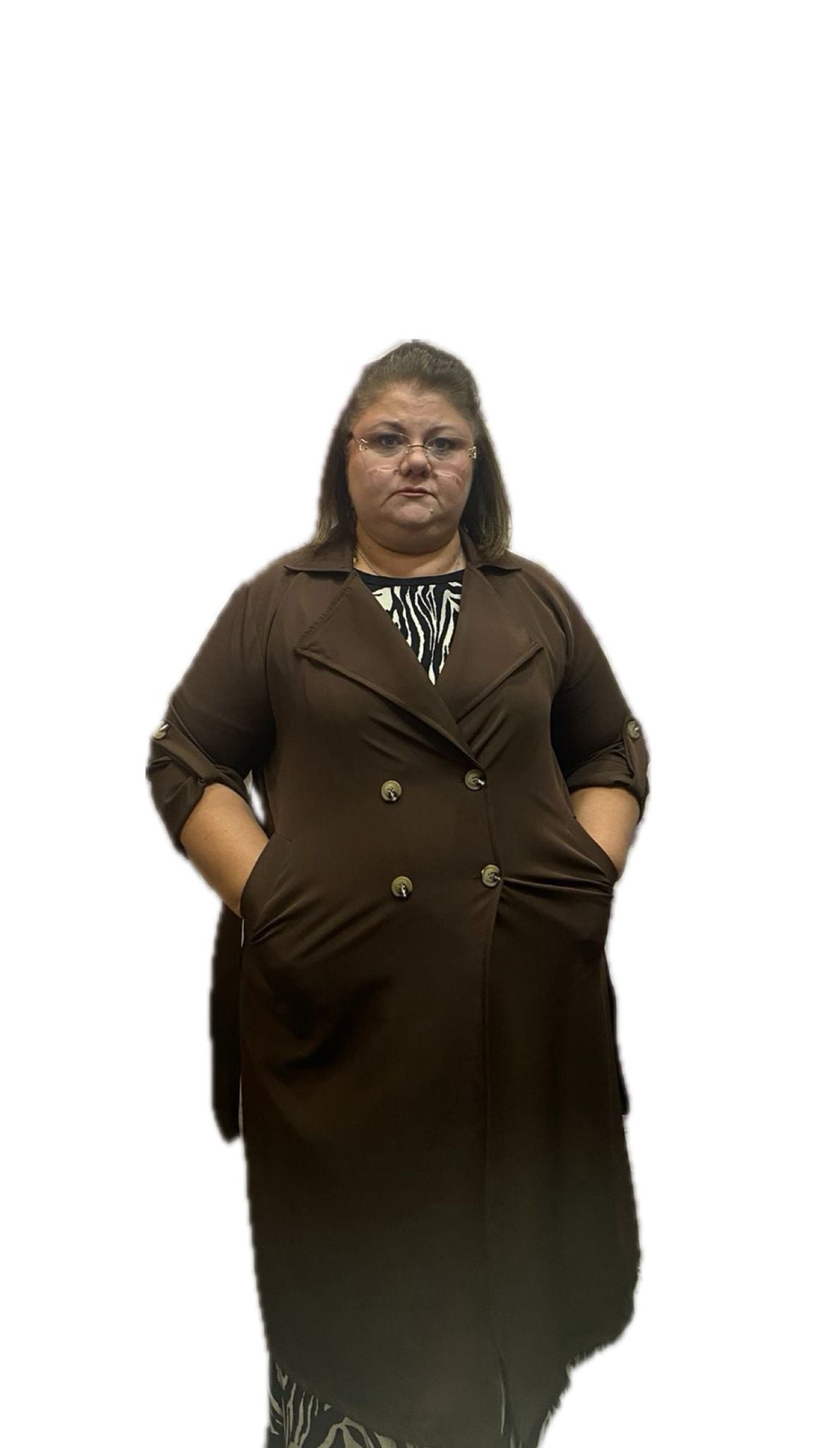 Trench lungo in viscosa