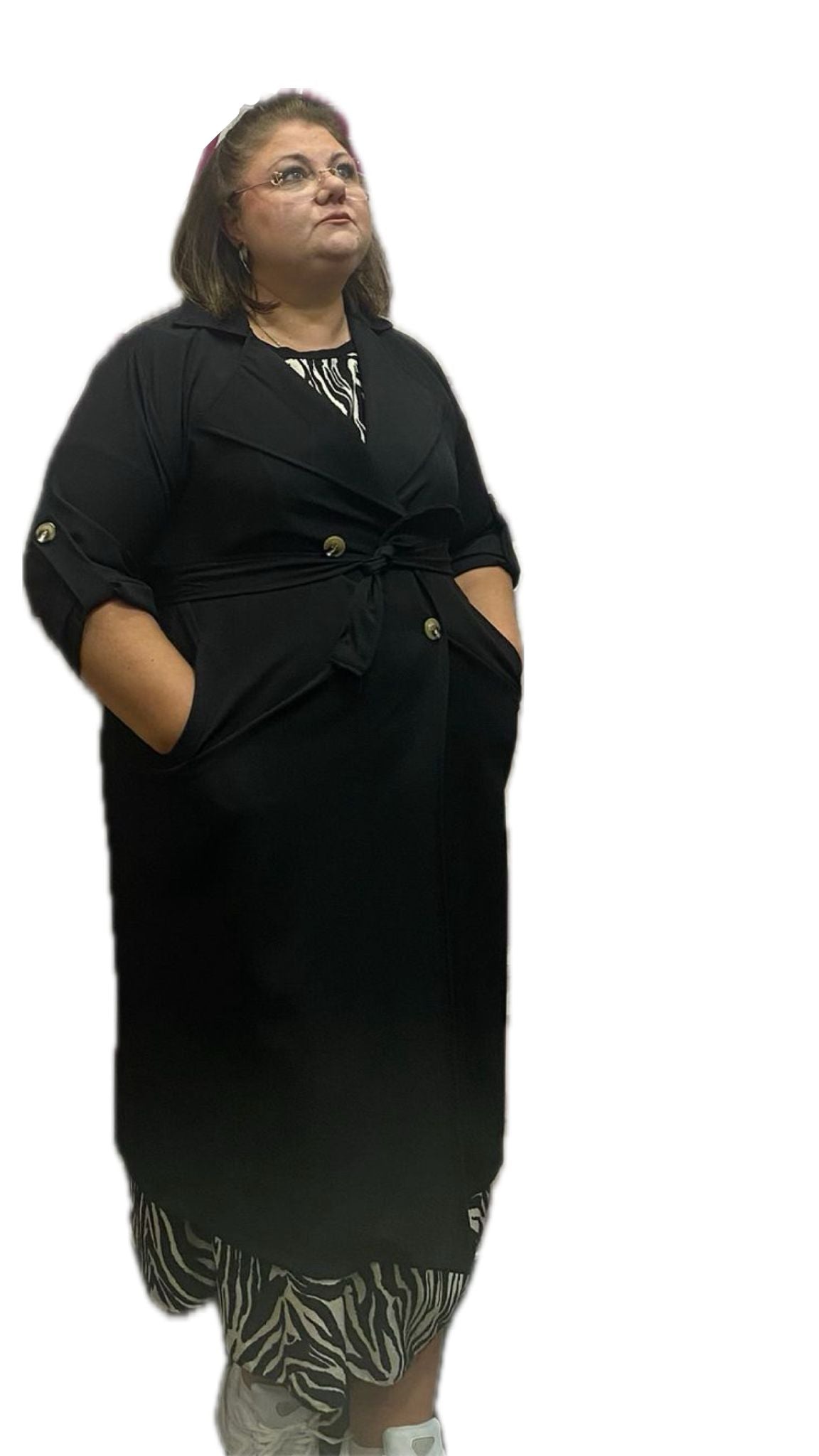 Trench lungo in viscosa