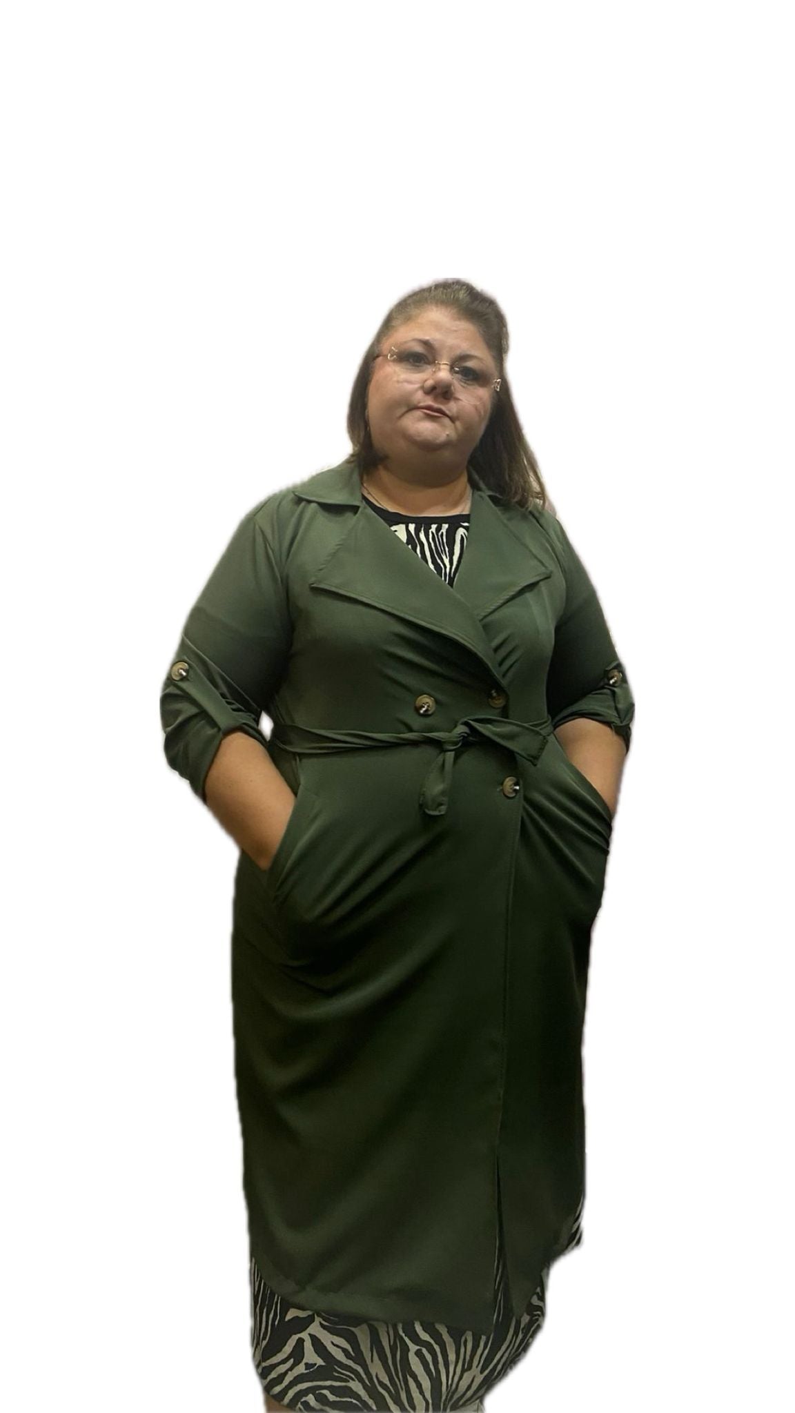 Trench lungo in viscosa